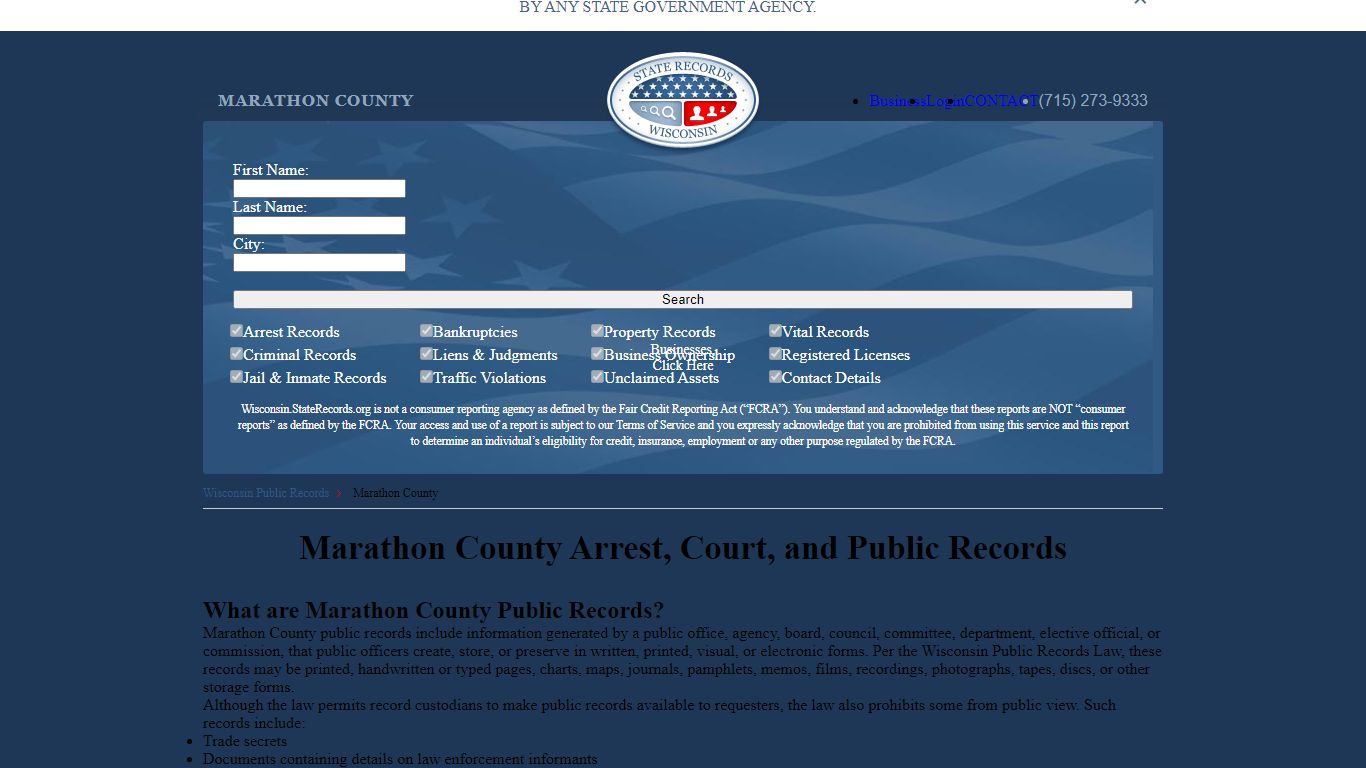 Marathon County Arrest, Court, and Public Records